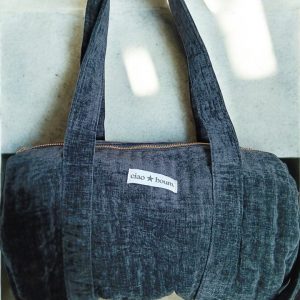 Sac polochon coton velours noir