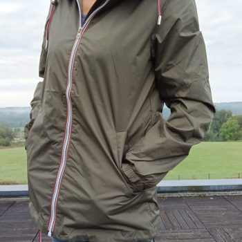 Laura Jo - Impermeable mi-long mi-saison couleur kaki