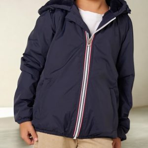 Laura Jo - ENFANT (Mixte) Imperméable court doublé en fausse fourrure bleu marine