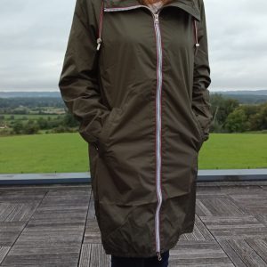 Laura Jo - Parka manteau kaki imperméable long fine doublure