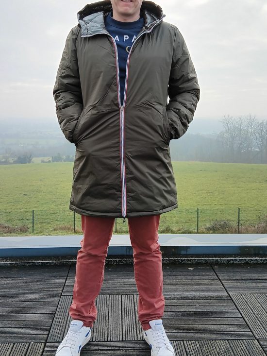 Laura Jo - Doudoune HOMME longue imperméable et réversible matelassé kaki