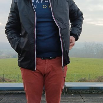Laura Jo - Doudoune HOMME courte imperméable et réversible matelassé noir