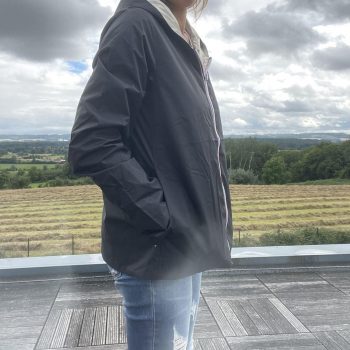 Laura Jo – Imperméable réversible court sans garnissage ouate mi-saison couleur noir/doré