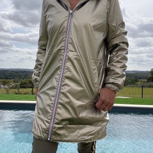 New Lolo - Manteau long doré réversible imperméable fourré fausse fourrure - Curvy