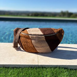 Sac banane XL peluche marron