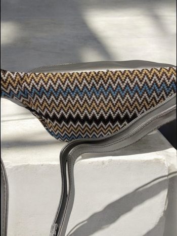 Sac banane simili cuir et tissu argenté – Image 15