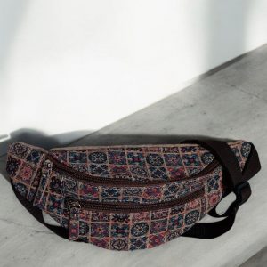 Sac banane en liège motifs « mosaïque » - 2 poches