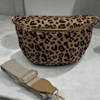Sac banane tissu doux imprimé léopard 2 curseurs