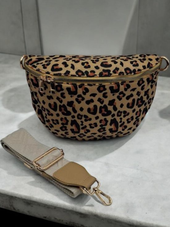 Sac banane tissu doux imprimé léopard 2 curseurs