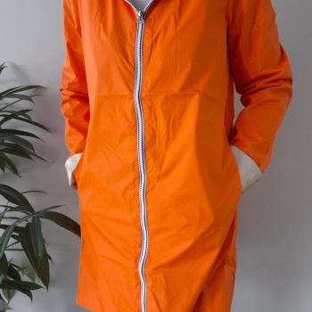 Laura Jo - Imperméable réversible long sans garnissage ouate couleur orange doré