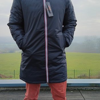 Laura Jo - Doudoune HOMME longue imperméable et réversible matelassé bleu marine