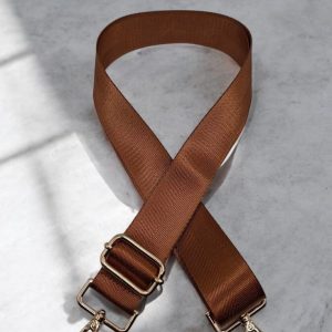 Bandoulière sangle large de couleur camel
