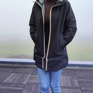 Melya Melody - Manteau mi long sous les fesses léger imperméable sans doublure noir