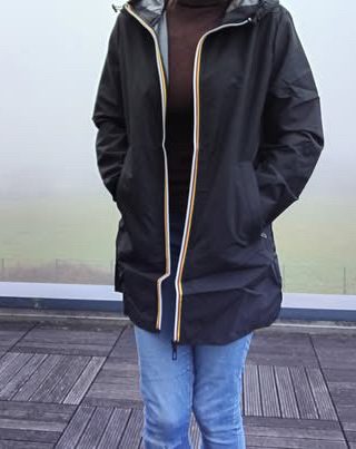 Melya Melody - Manteau mi long sous les fesses léger imperméable sans doublure noir