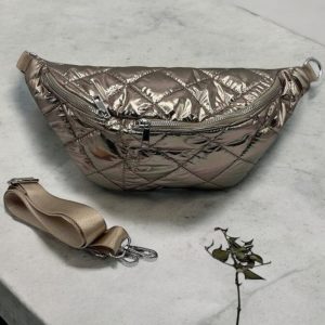 Sac banane XL matelassé effet doudoune champagne