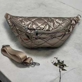 Sac banane XL matelassé effet doudoune champagne
