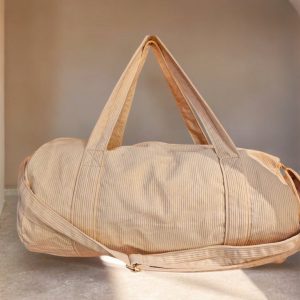 Sac polochon en velours côtelé beige