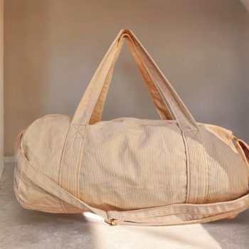 Sac polochon en velours côtelé beige
