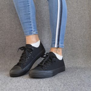 Chaussures baskets basses noir type converse
