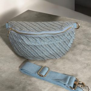 Sac banane Jade & Clarisse effet tressé couleur Argent