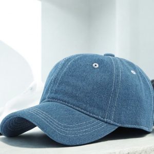 Casquette unisexe en coton ; couleur bleu denim