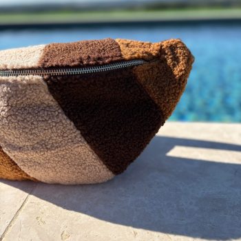 Sac banane XL peluche marron
