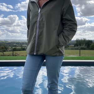 Melya Melody - Manteau court imperméable kaki réversible doré - Curvy