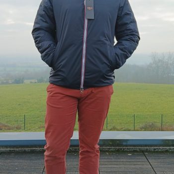 Laura Jo - Doudoune HOMME courte imperméable et réversible matelassé bleu marine