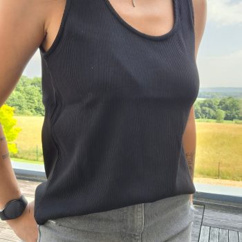 Débardeur en coton cotelé couleur noir
