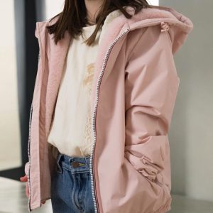 Laura Jo - ENFANT (Fille) Imperméable court doublé en fausse fourrure rose