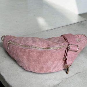 Sac banane velours cotelé couleur rose
