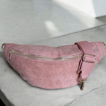 Sac banane velours cotelé couleur rose
