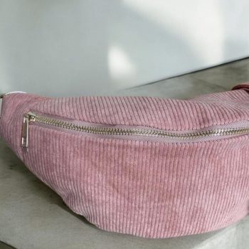 Sac banane velours cotelé couleur rose