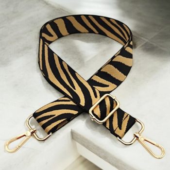 Bandoulière sangle de sac banane à main motif zèbre noir et beige - Le Petit Placard