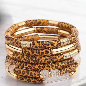Bracelets résines élastiques motifs léopard (5 modèles) - Le Petit Placard