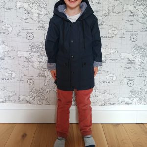 Ciré enfant Bleu marine et doublure coton style marin - Le Petit Placard