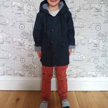 Ciré enfant Bleu marine et doublure coton style marin - Le Petit Placard