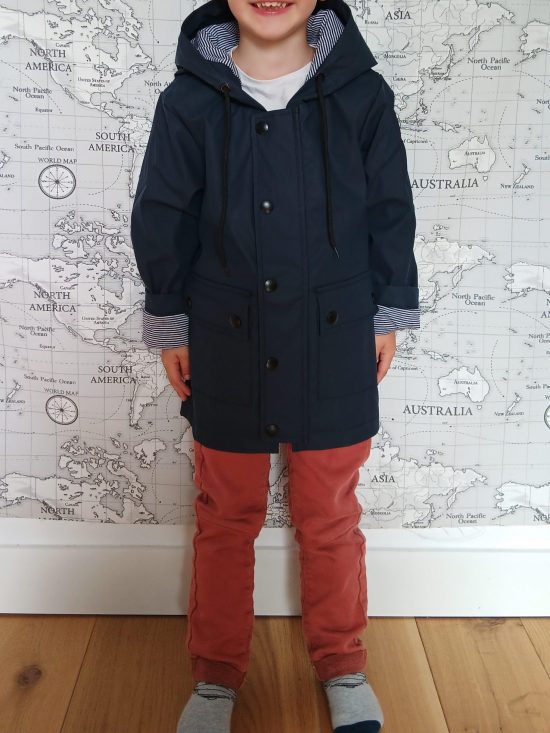 Ciré enfant Bleu marine et doublure coton style marin - Le Petit Placard