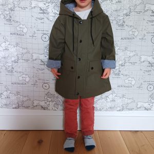 Ciré enfant Kaki et doublure coton style marin - Le Petit Placard