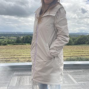Imperméable long doublé en fausse fourrure cordon tricolore Marque Laura Jo Couleur Beige - Le Petit Placard