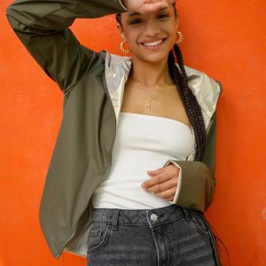 Laura Jo - Parka réversible court sans garnissage ouate couleur kaki doré zip uni - Le Petit Placard