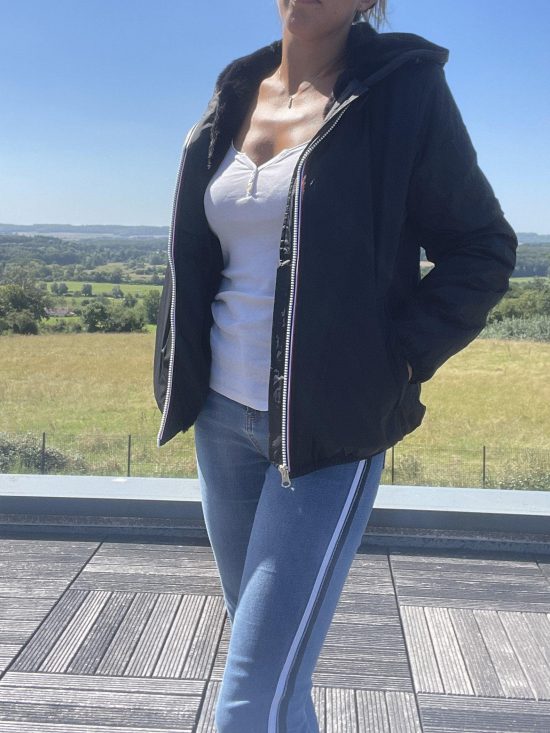 Manteau imperméable court fourré Marque Laura Jo Noir - Le Petit Placard