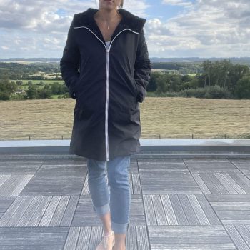 Melya Melody - Manteau long fourré fausse fourrure réversible imperméable noir - Curvy - Le Petit Placard