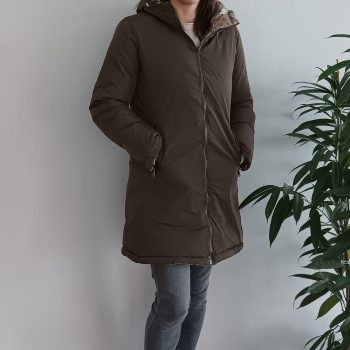 Melya Melody - Manteau long réversible et imperméable matelassé kaki marron/léopard - Le Petit Placard