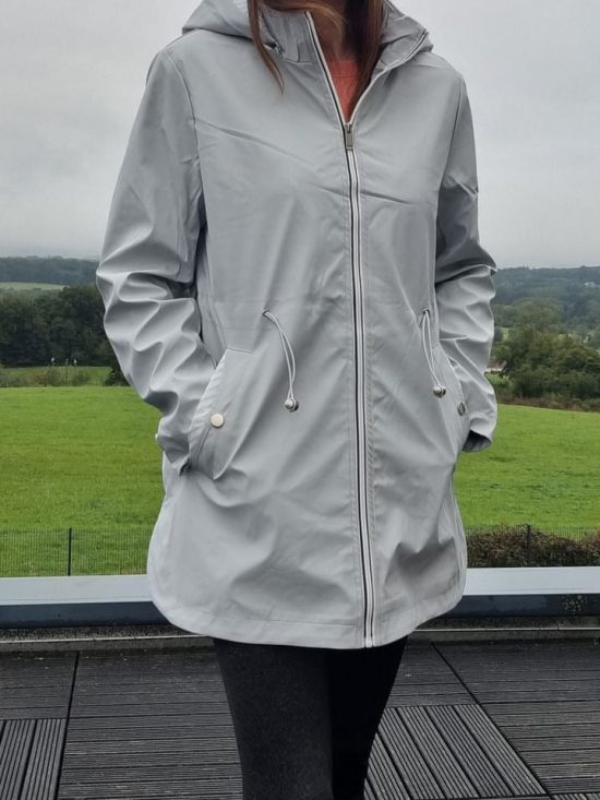 New Lolo - Manteau mi long léger imperméable gris - Le Petit Placard