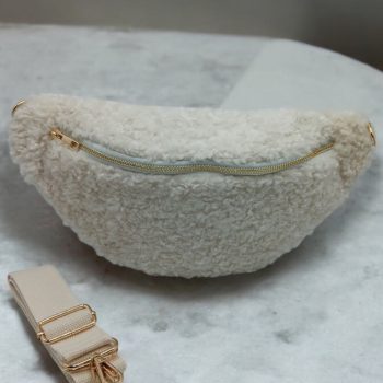 Sac Banane en Mouton Synthétique beige creme - Le Petit Placard