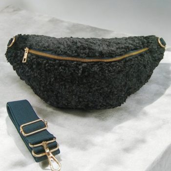 Sac Banane en Mouton Synthétique noir - Le Petit Placard