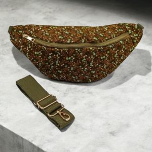 Sac banane tissu velours fin liberty kaki - Le Petit Placard