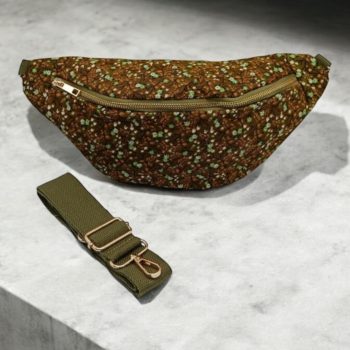 Sac banane tissu velours fin liberty kaki - Le Petit Placard