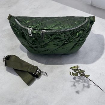 Sac banane XL matelassé effet doudoune kaki - Le Petit Placard